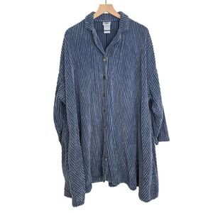 Tom Tom California VTG Lagenlook Textured Corduroy Jacket One Size Blue Hippie